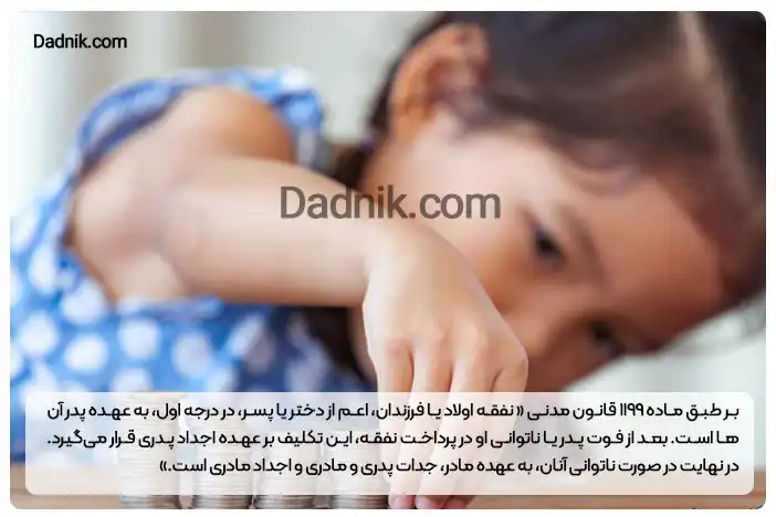 بررسی نفقه فرزند دختر