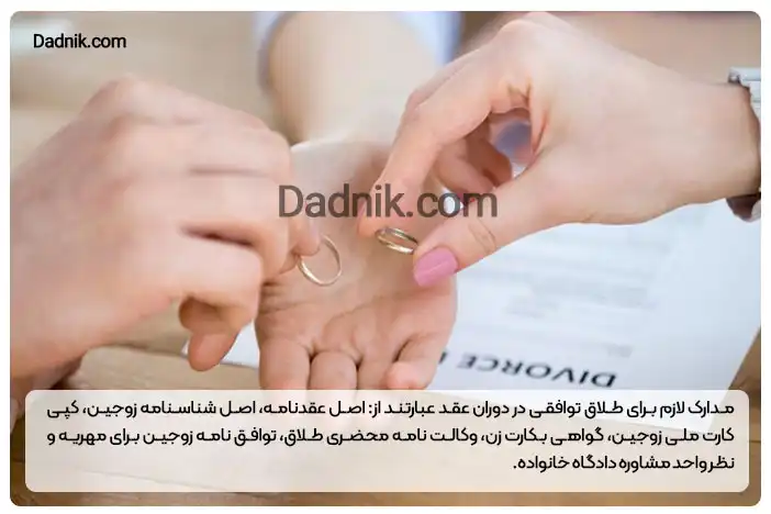 مدارک لازم برای طلاق توافقی